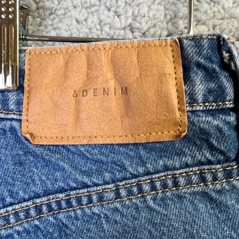 H&M &Denim Jeans Women 4 Blue Denim Wide Ultra High Waist Medium Wash Retro 90s